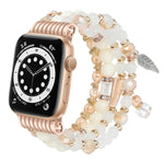 Bracelet de montre à chaîne perlée et pompon, compatible avec Apple Watch 46 mm / 49 mm / 45 mm / 44 mm et Apple Watch 42 mm / 41 mm / 40 mm / 38 mm