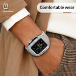 Bracelet de montre RedPepper Armor en métal avec silicone intégré, pour Apple Watch 44 mm / 45 mm