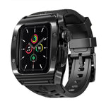 Bracelet de montre RedPepper Armor en métal avec silicone intégré, pour Apple Watch 44 mm / 45 mm