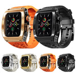 Bracelet de montre RedPepper Armor en métal avec silicone intégré, pour Apple Watch 44 mm / 45 mm