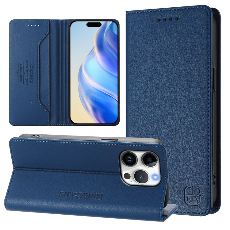 Coque de téléphone en cuir RFID RC01 à double pli magnétique, pour iPhone 17e / 16e, pour iPhone 17 Pro Max, pour iPhone 17 Pro, pour iPhone 17, pour iPhone Air, pour iPhone 16 Pro Max