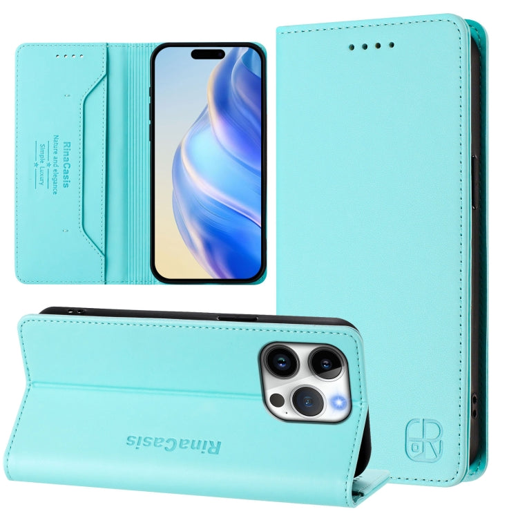 Étui de téléphone en cuir RFID RC01 à double pli magnétique, pour iPhone 16 Pro, pour iPhone 16 Plus, pour iPhone 16, pour iPhone 15 Pro Max, pour iPhone 15 Pro, pour iPhone 15 Plus