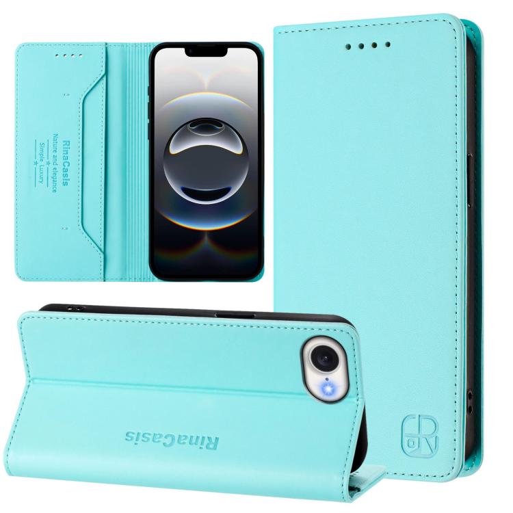 Coque de téléphone en cuir RFID RC01 à double pli magnétique, pour iPhone 17e / 16e, pour iPhone 17 Pro Max, pour iPhone 17 Pro, pour iPhone 17, pour iPhone Air, pour iPhone 16 Pro Max