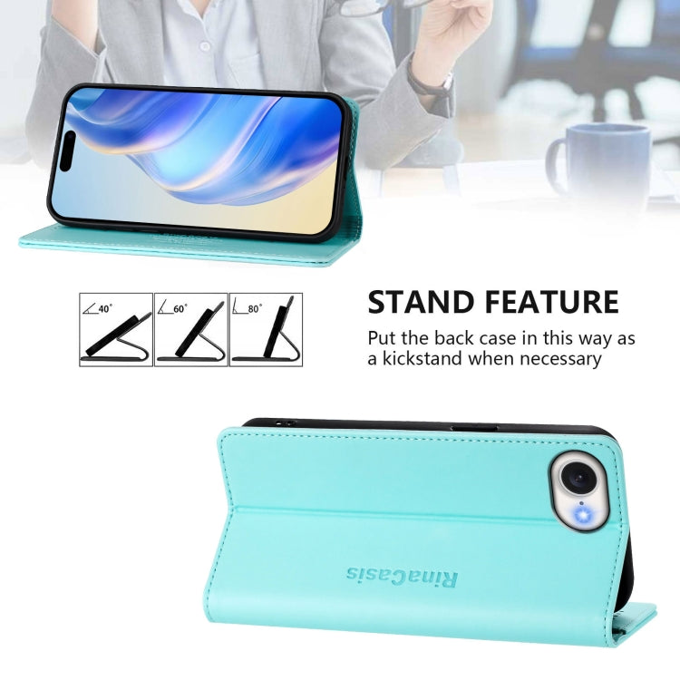Coque de téléphone en cuir RFID RC01 à double pli magnétique, pour iPhone 17e / 16e, pour iPhone 17 Pro Max, pour iPhone 17 Pro, pour iPhone 17, pour iPhone Air, pour iPhone 16 Pro Max