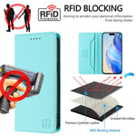 Coque de téléphone en cuir RFID RC01 à double pli magnétique, pour iPhone 17e / 16e, pour iPhone 17 Pro Max, pour iPhone 17 Pro, pour iPhone 17, pour iPhone Air, pour iPhone 16 Pro Max