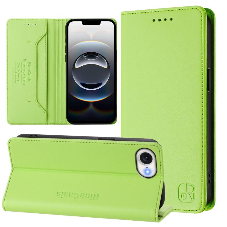Coque de téléphone en cuir RFID RC01 à double pli magnétique, pour iPhone 17e / 16e, pour iPhone 17 Pro Max, pour iPhone 17 Pro, pour iPhone 17, pour iPhone Air, pour iPhone 16 Pro Max
