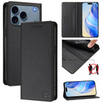 Coque de téléphone en cuir RFID RC01 à double pli magnétique, pour iPhone 17e / 16e, pour iPhone 17 Pro Max, pour iPhone 17 Pro, pour iPhone 17, pour iPhone Air, pour iPhone 16 Pro Max