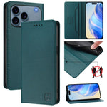 Coque de téléphone en cuir RFID RC01 à double pli magnétique, pour iPhone 17e / 16e, pour iPhone 17 Pro Max, pour iPhone 17 Pro, pour iPhone 17, pour iPhone Air, pour iPhone 16 Pro Max