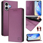 Coque de téléphone en cuir RFID RC01 à double pli magnétique, pour iPhone 17e / 16e, pour iPhone 17 Pro Max, pour iPhone 17 Pro, pour iPhone 17, pour iPhone Air, pour iPhone 16 Pro Max