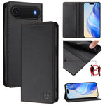 Coque de téléphone en cuir RFID RC01 à double pli magnétique, pour iPhone 17e / 16e, pour iPhone 17 Pro Max, pour iPhone 17 Pro, pour iPhone 17, pour iPhone Air, pour iPhone 16 Pro Max