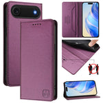 Coque de téléphone en cuir RFID RC01 à double pli magnétique, pour iPhone 17e / 16e, pour iPhone 17 Pro Max, pour iPhone 17 Pro, pour iPhone 17, pour iPhone Air, pour iPhone 16 Pro Max
