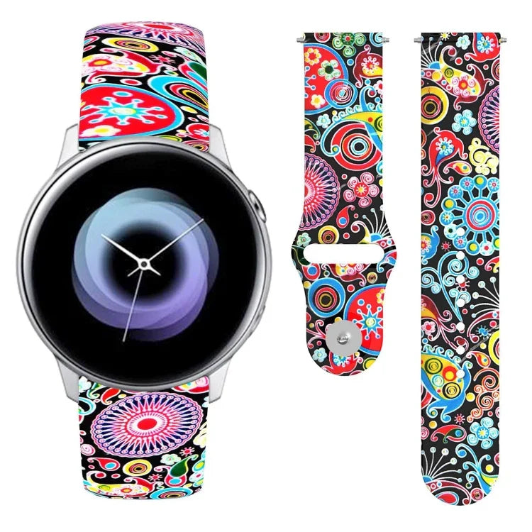Bracelet en silicone imprimé à boucle inversée de 20 mm, pour Samsung Galaxy Active2