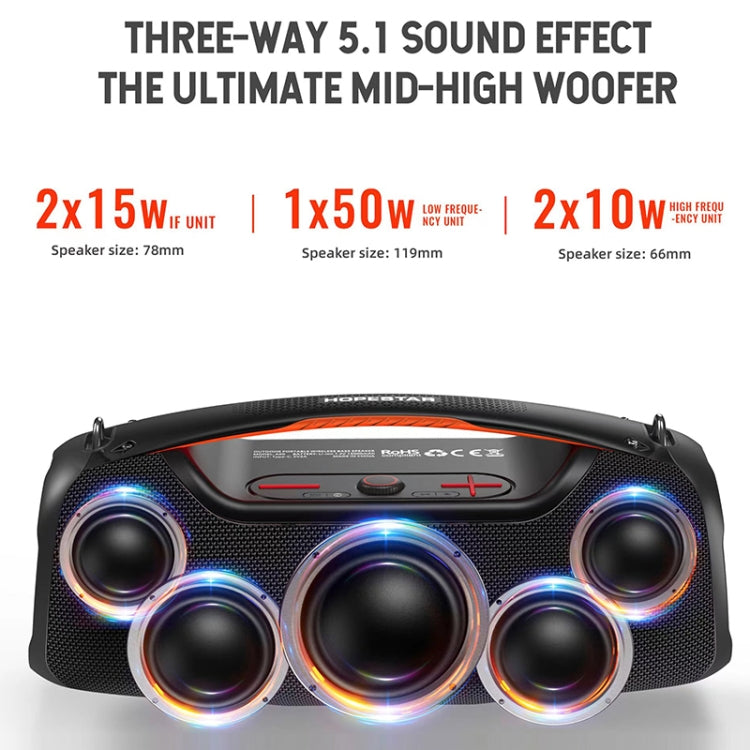 Enceinte Bluetooth portable extérieure HOPESTAR A60 100W IPX6 étanche avec microphone