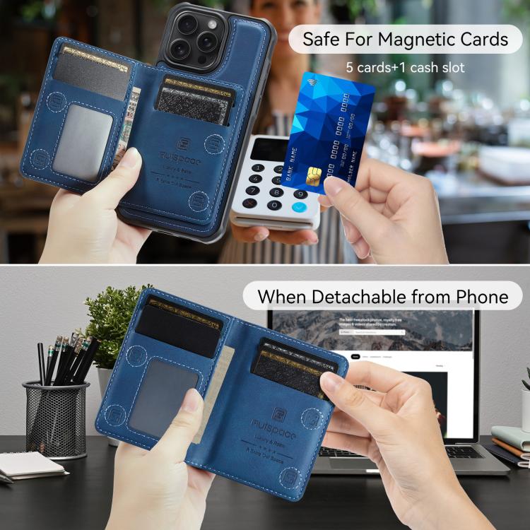 AutSpace A13 MagSafe Magnétique RFID Étui Portefeuille à Rabat pour Téléphone, Pour iPhone 12 Pro Max, Pour iPhone 12 Pro