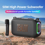 Enceinte Bluetooth portable d'extérieur Zealot S85M 50W avec microphone, S85 + 1 micro