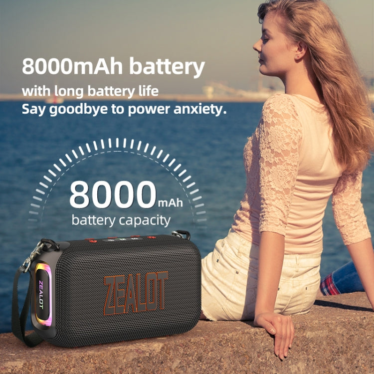 Enceinte Bluetooth portable d'extérieur Zealot S85M 50W avec microphone, S85 + 1 micro