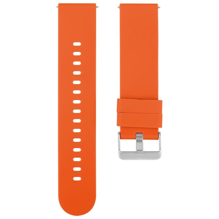 Solid Color Steel Buckle Silicone Watch Band, 18mm, 19mm, 20mm