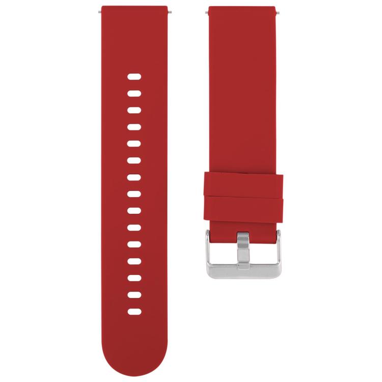 Solid Color Steel Buckle Silicone Watch Band, 18mm, 19mm, 20mm