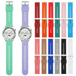 Solid Color Steel Buckle Silicone Watch Band, 22mm