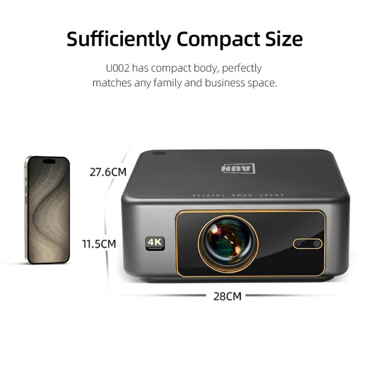 Projecteur intelligent AUN U002 1920x1080P 970ANSI Android 12 Home cinéma, prise US, prise UK, prise AU, prise EU