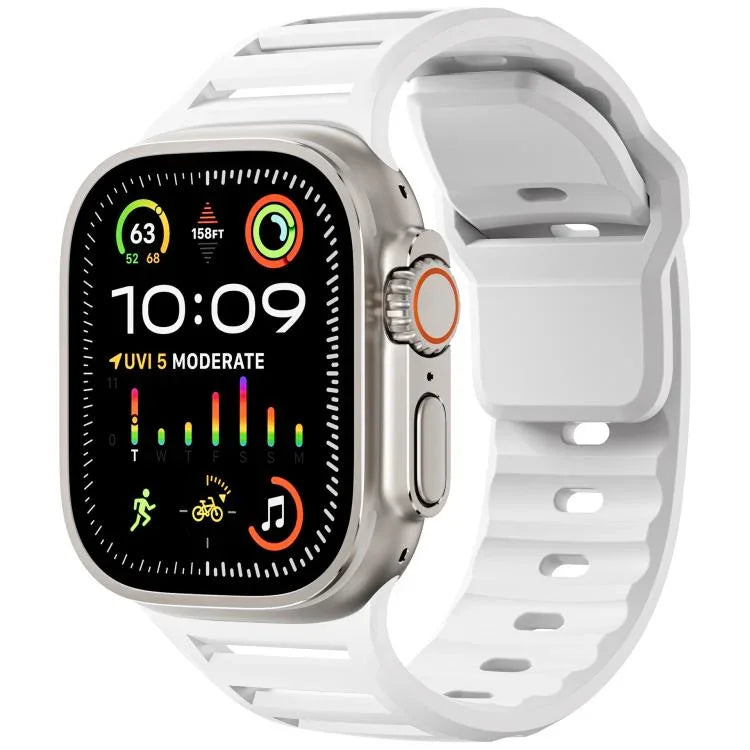 Bracelet de montre en silicone multi-trous bicolore à un seul agrafe, pour Apple Watch 46 mm / 49 mm / 45 mm / 44 mm