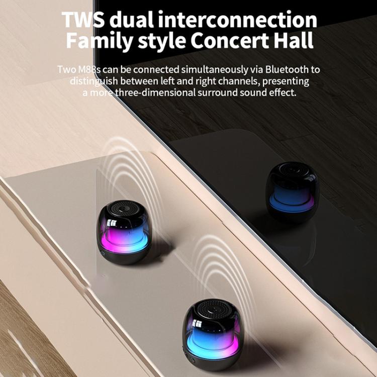 M88 Portable Gyro RGB Atmosphere Light Bluetooth Speaker Subwoofer, M88