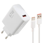 Chargeur rapide USB 67W avec câble USB vers Type-C 1m, câble Type-C 67W