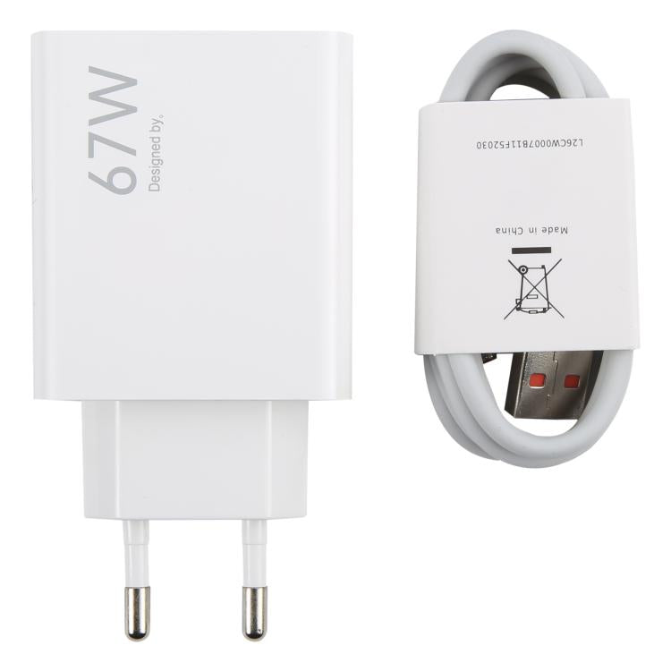 Chargeur rapide USB 67W avec câble USB vers Type-C 1m, câble Type-C 67W