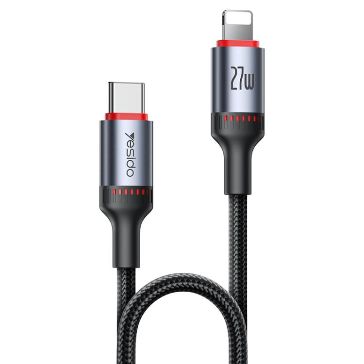 Câble de charge et données Yesido CA182 PD27W 3A USB-C / Type-C vers 8 broches, longueur : 1,2m, CA182