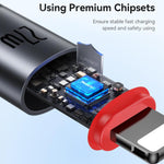 Câble de charge et données Yesido CA184 PD27W 3A USB-C / Type-C vers 8 broches, longueur : 2m, CA184