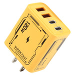 Adaptateur de charge AR-PD14 GaN 120W 4 ports 2 PD 2 QC 3.0 USB et USB-C / Type-C chargeur rapide, prise EU, prise US