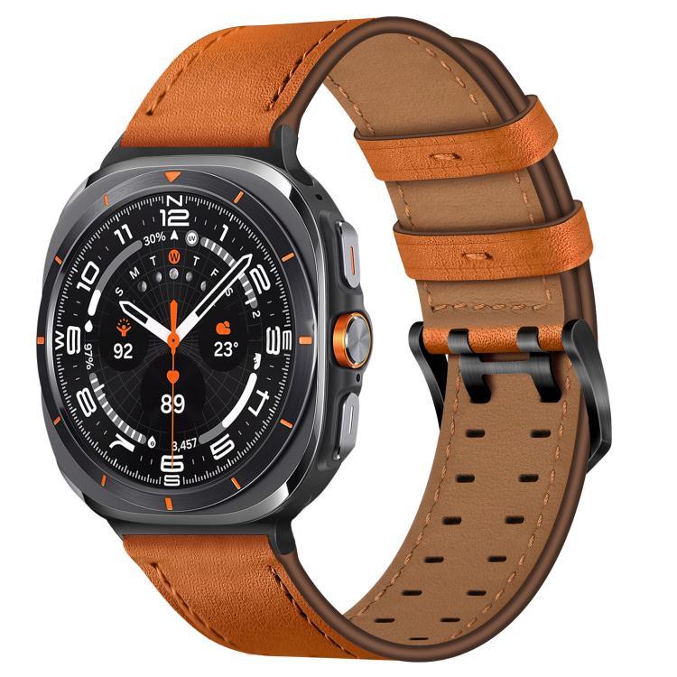 Bracelet de montre en cuir véritable à double boucle, pour Samsung Galaxy Watch Ultra / Ultra 2025, pour Samsung Galaxy Watch8 / Watch8 Classic