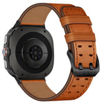Bracelet de montre en cuir véritable à double boucle, pour Samsung Galaxy Watch Ultra / Ultra 2025, pour Samsung Galaxy Watch8 / Watch8 Classic