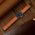 Bracelet de montre en cuir véritable à double boucle, pour Samsung Galaxy Watch Ultra / Ultra 2025, pour Samsung Galaxy Watch8 / Watch8 Classic