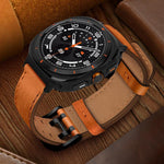 Bracelet de montre en cuir véritable à double boucle, pour Samsung Galaxy Watch Ultra / Ultra 2025, pour Samsung Galaxy Watch8 / Watch8 Classic