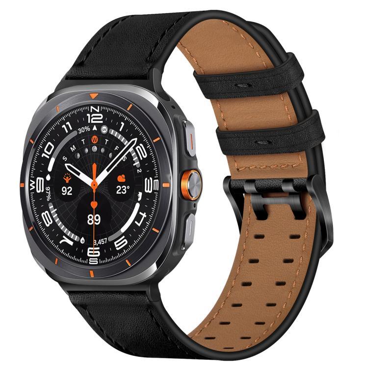 Bracelet de montre en cuir véritable à double boucle, pour Samsung Galaxy Watch Ultra / Ultra 2025, pour Samsung Galaxy Watch8 / Watch8 Classic