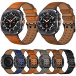 Bracelet de montre en cuir véritable à double boucle, pour Samsung Galaxy Watch Ultra / Ultra 2025, pour Samsung Galaxy Watch8 / Watch8 Classic