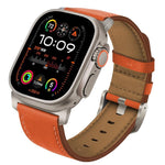 Bracelet de Montre en Cuir Véritable Nappa avec Boucle en Titane, pour Apple Watch 46mm / 49mm / 45mm / 44mm