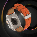 Bracelet de Montre en Cuir Véritable Nappa avec Boucle en Titane, pour Apple Watch 46mm / 49mm / 45mm / 44mm