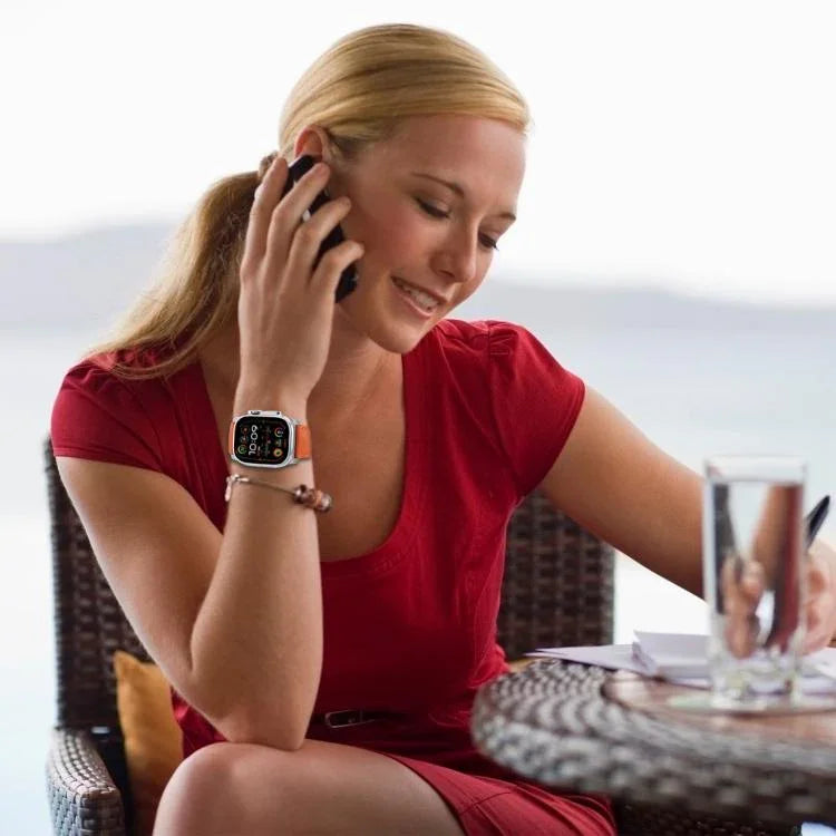 Bracelet de Montre en Cuir Véritable Nappa avec Boucle en Titane, pour Apple Watch 46mm / 49mm / 45mm / 44mm