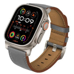 Bracelet de Montre en Cuir Véritable Nappa avec Boucle en Titane, pour Apple Watch 46mm / 49mm / 45mm / 44mm