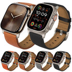 Bracelet de Montre en Cuir Véritable Nappa avec Boucle en Titane, pour Apple Watch 46mm / 49mm / 45mm / 44mm