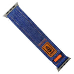 Bracelet de montre en toile de nylon denim avec fermeture auto-agrippante, compatible avec Apple Watch 46 mm / 49 mm / 45 mm / 44 mm et Apple Watch 42 mm / 41 mm / 40 mm / 38 mm.