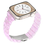 Bracelet de montre en résine à trois perles et motif losange, taille fine, pour Apple Watch 46 mm / 49 mm / 45 mm / 44 mm et 42 mm / 41 mm / 40 mm / 38 mm.