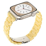 Bracelet de montre en résine à trois perles et motif losange, taille fine, pour Apple Watch 46 mm / 49 mm / 45 mm / 44 mm et 42 mm / 41 mm / 40 mm / 38 mm.