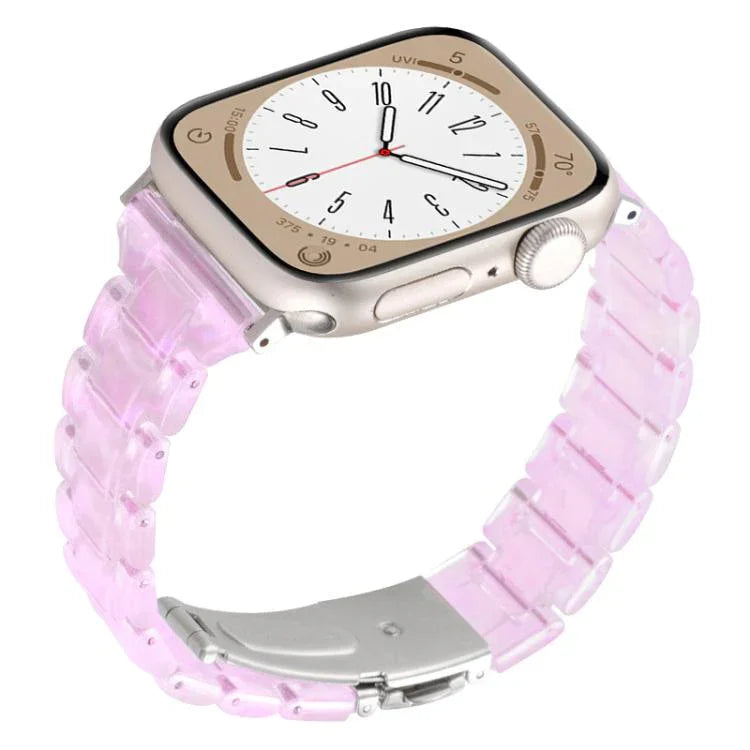Bracelet de montre en résine à trois perles et motif losange, taille fine, pour Apple Watch 46 mm / 49 mm / 45 mm / 44 mm et 42 mm / 41 mm / 40 mm / 38 mm.