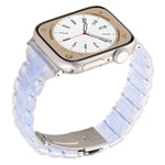Bracelet de montre en résine à trois perles et motif losange, taille fine, pour Apple Watch 46 mm / 49 mm / 45 mm / 44 mm et 42 mm / 41 mm / 40 mm / 38 mm.