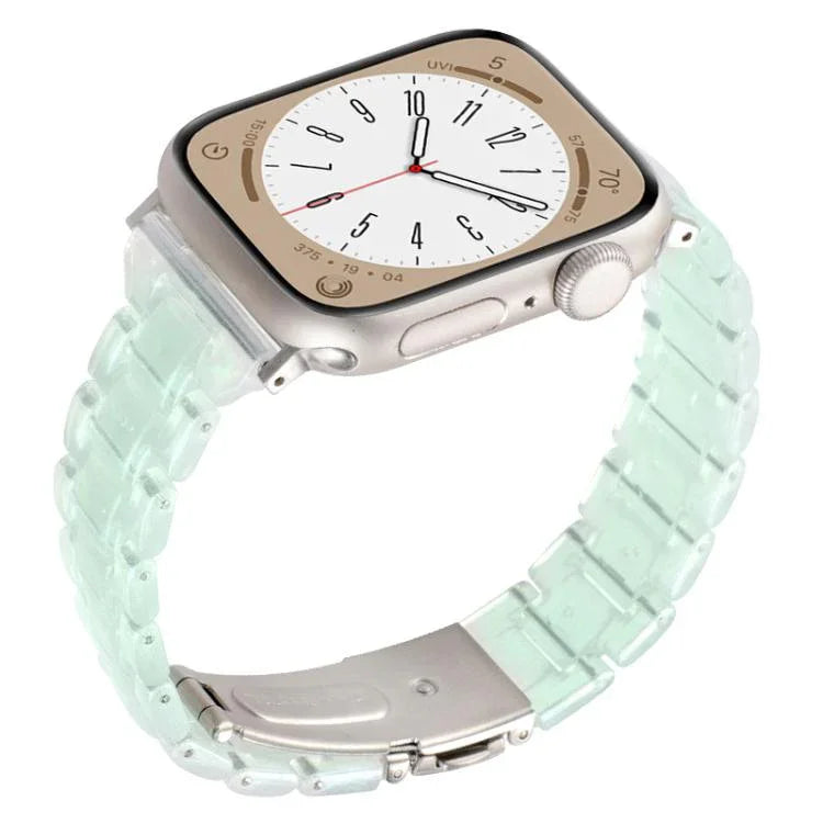 Bracelet de montre en résine à trois perles et motif losange, taille fine, pour Apple Watch 46 mm / 49 mm / 45 mm / 44 mm et 42 mm / 41 mm / 40 mm / 38 mm.
