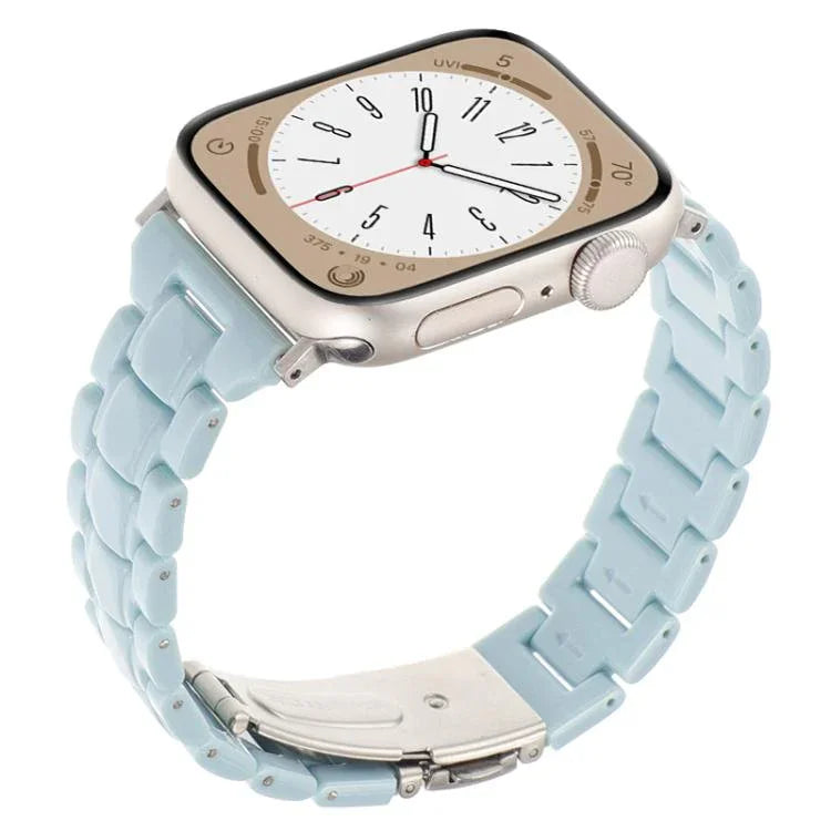 Bracelet de montre en résine à trois perles et motif losange, taille fine, pour Apple Watch 46 mm / 49 mm / 45 mm / 44 mm et 42 mm / 41 mm / 40 mm / 38 mm.