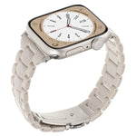 Bracelet de montre en résine à trois perles et motif losange, taille fine, pour Apple Watch 46 mm / 49 mm / 45 mm / 44 mm et 42 mm / 41 mm / 40 mm / 38 mm.